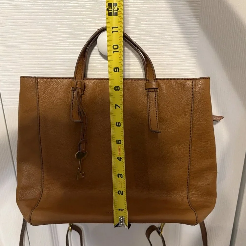 Fossil Camilla Brown Leather Convertible Adjustable Crossbody Purse Bag Backpack - Picture 10 of 11